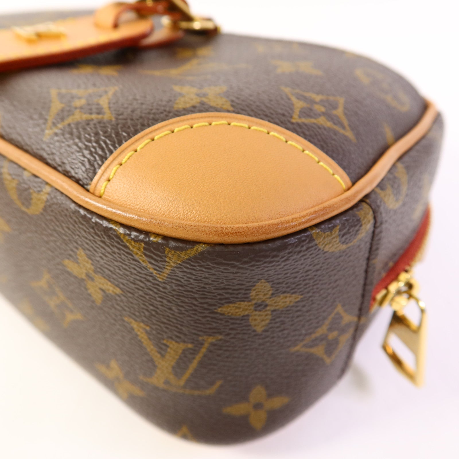 LOUIS VUITTON Monogram Deauville Mini金扣肩背袋棕色