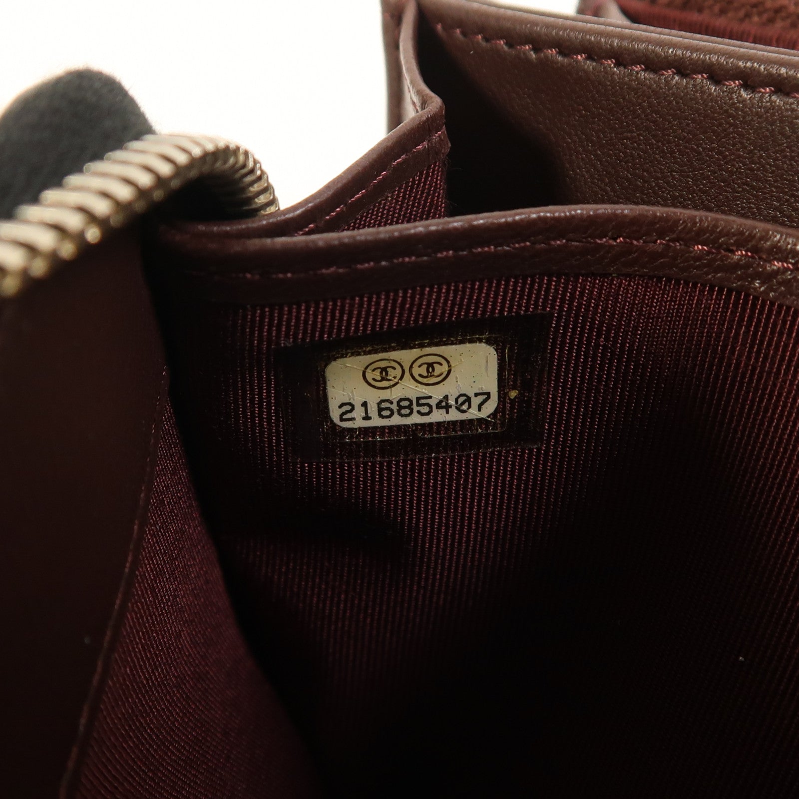 CHANEL 牛皮皮革Zipper Long Wallet銀扣長錢包