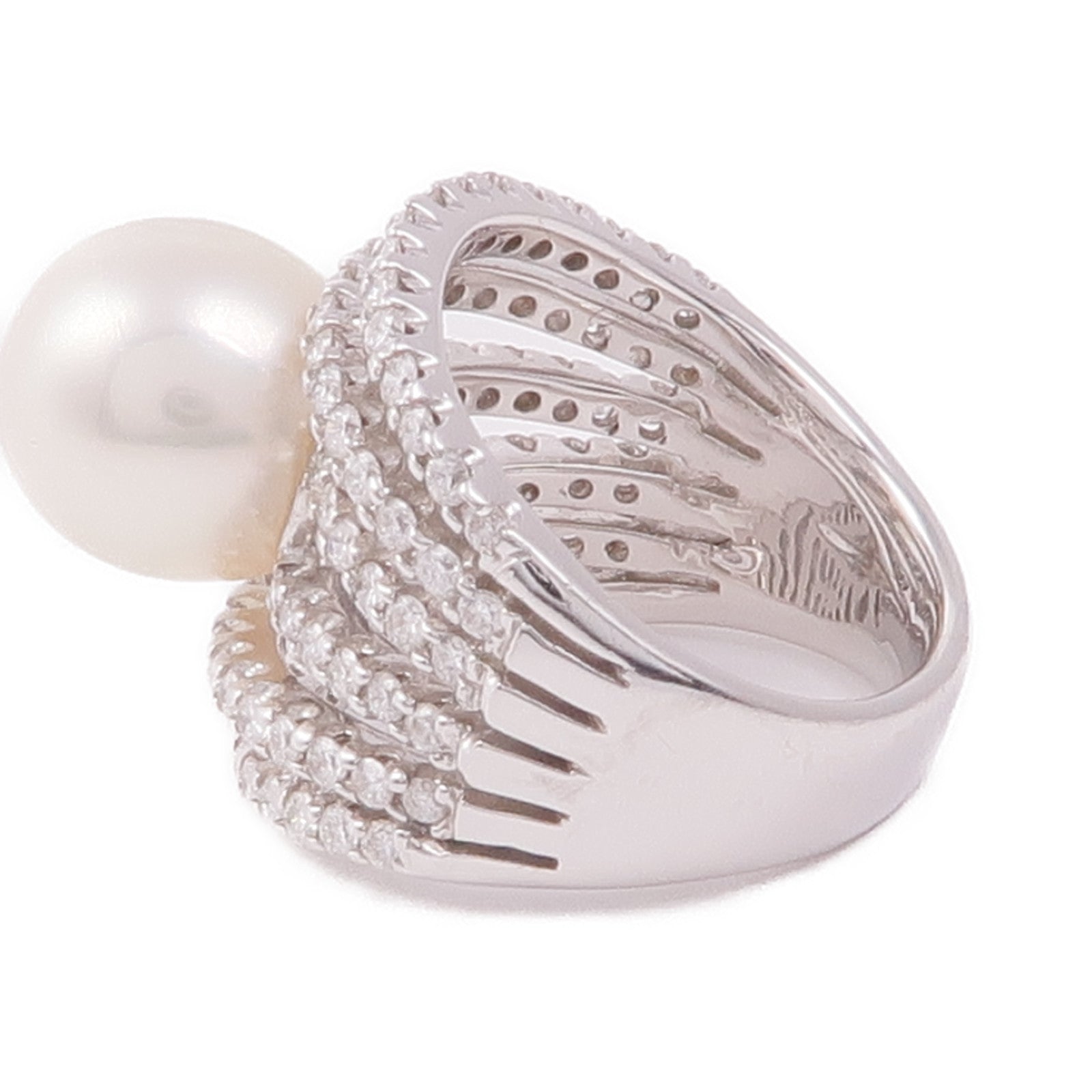 JEWELRY 18K白金Pearl Diamond Ring珍珠/鑽石戒指US#5.5