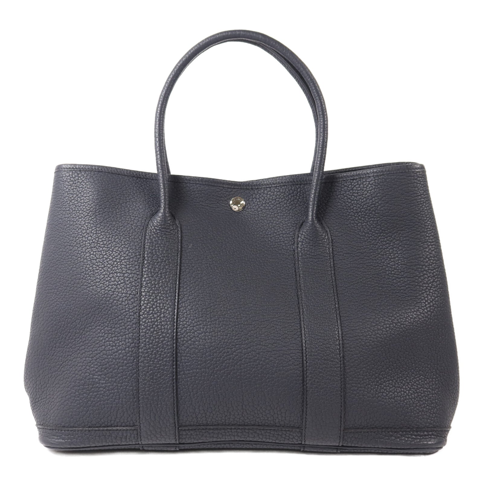 HERMES Negonda皮革Garden Party 36銀扣手挽袋Bleu Indigo