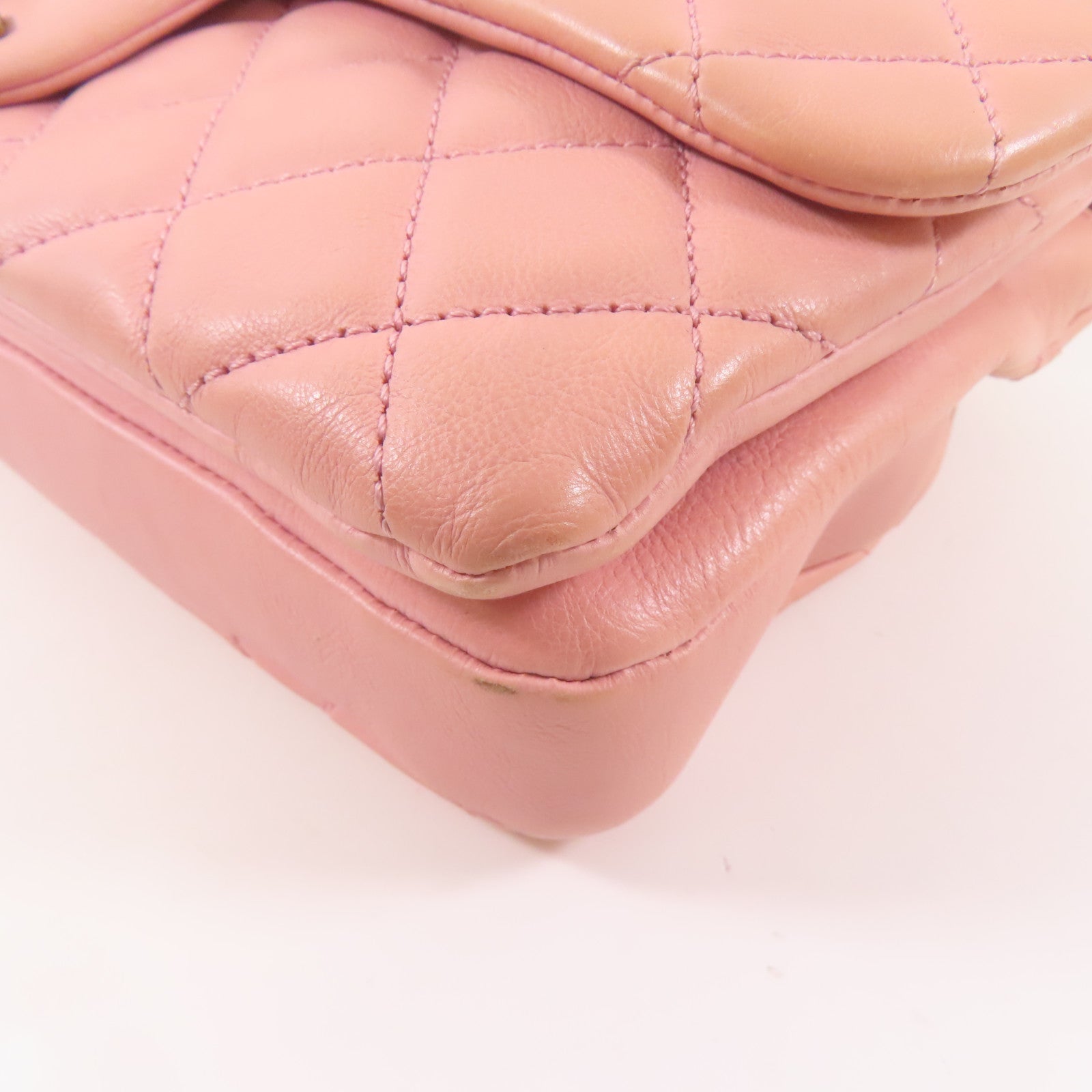 CHANEL 羊皮皮革Chain Shoulder肩背袋粉紅色