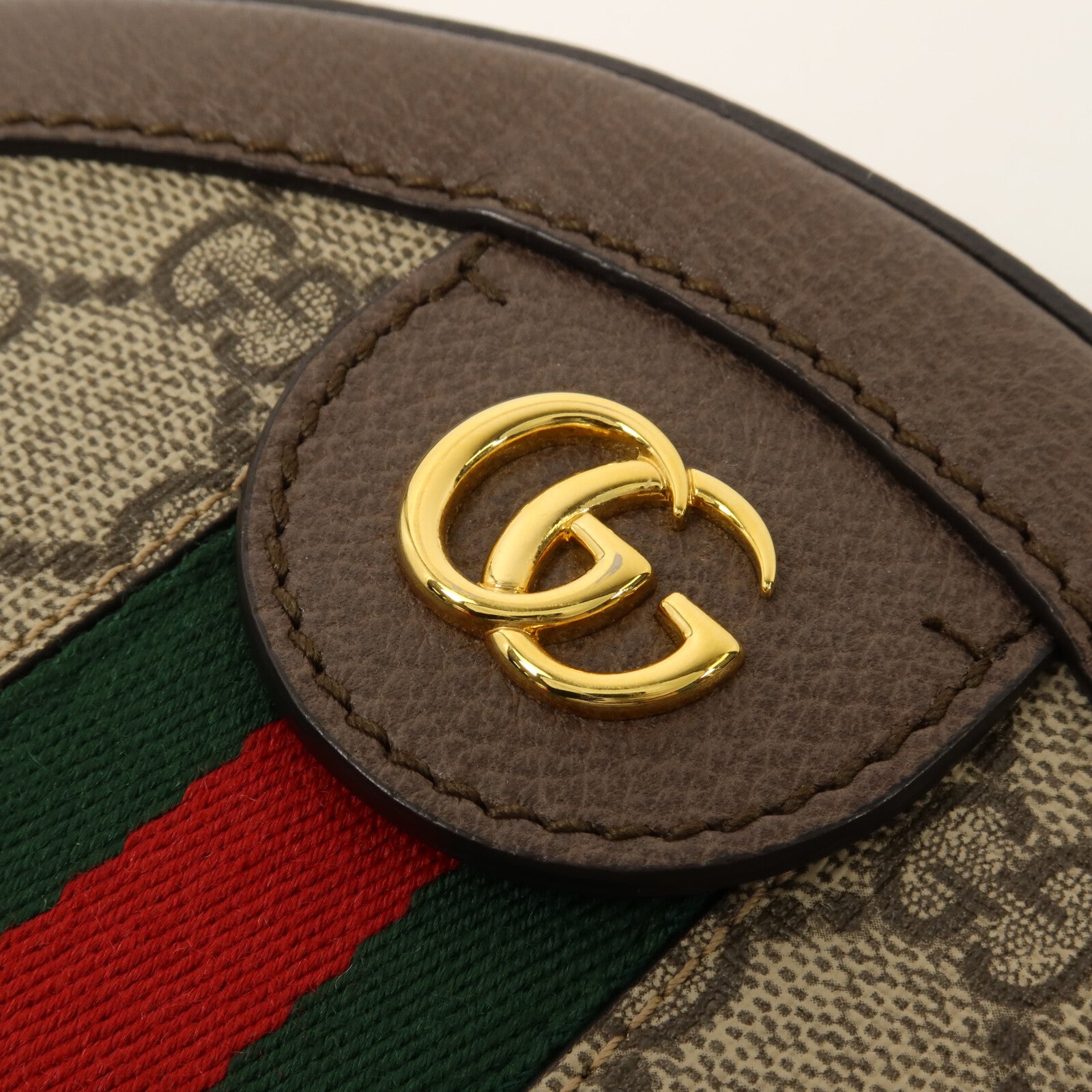 GUCCI 【激減優惠】塗層帆布Ophidia GG Mini Round鏈帶肩背袋