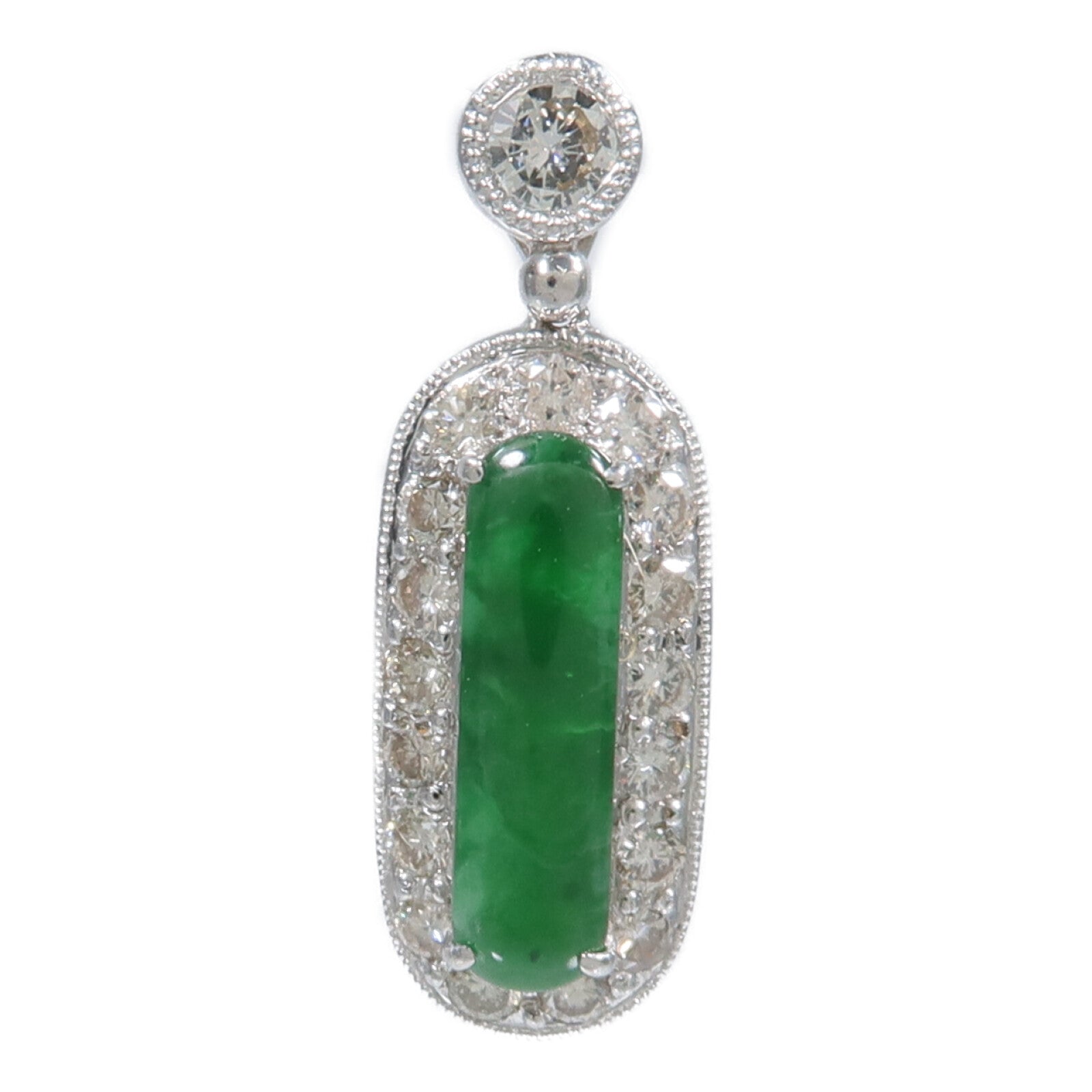 JEWELRY 18K白金Jade Pendant翡翠吊墜