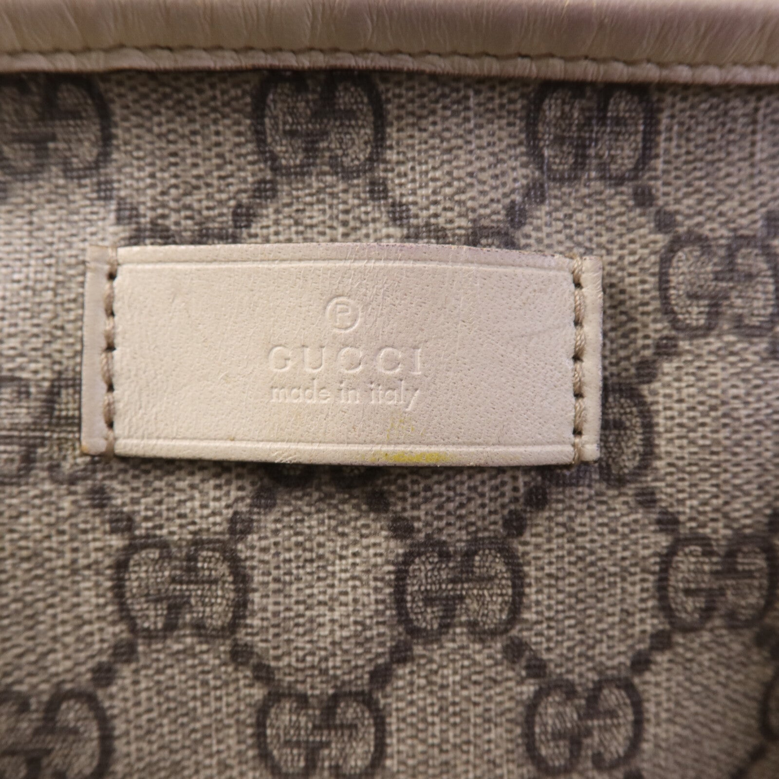 GUCCI 塗層帆布/牛皮皮革Tote Bag銀扣手挽袋
