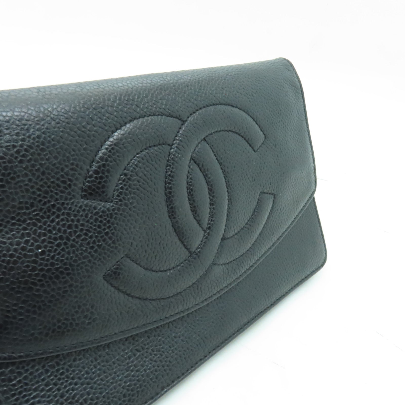CHANEL 【激減優惠】Caviar皮革WOC Shoulder Bag金扣鏈帶肩背袋黒色