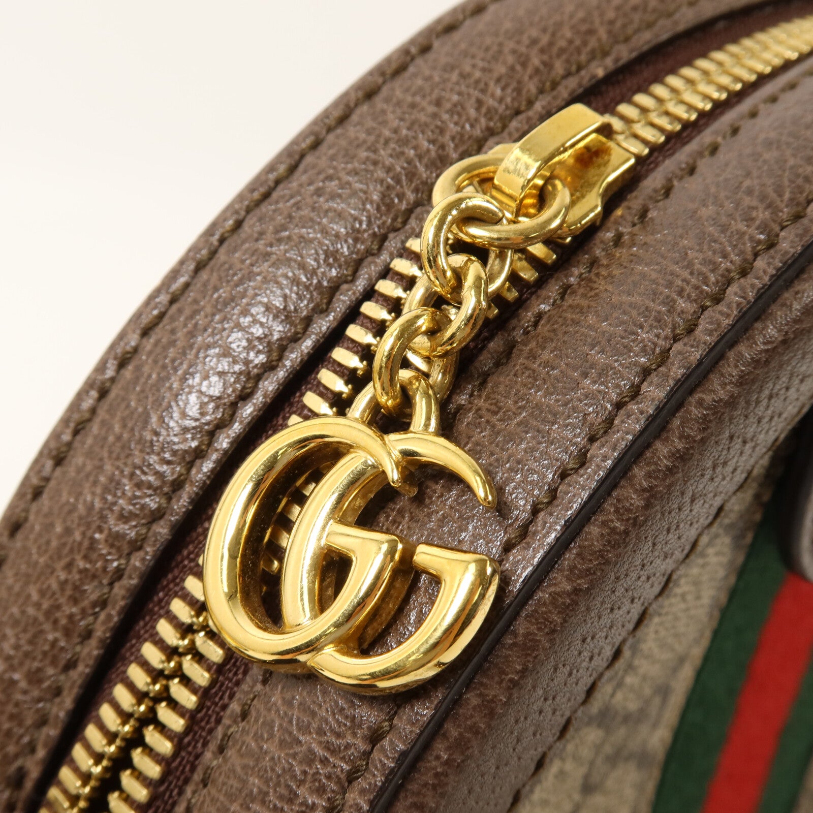 GUCCI 【激減優惠】塗層帆布Ophidia GG Mini Round鏈帶肩背袋