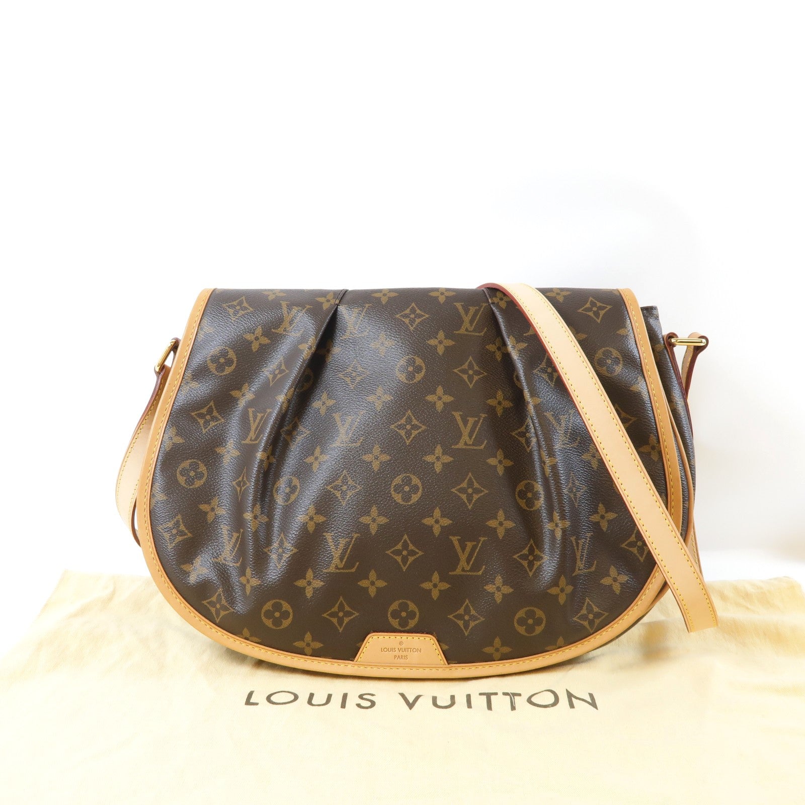 LOUIS VUITTON Monogram Menilmontant MM金扣肩背袋啡色