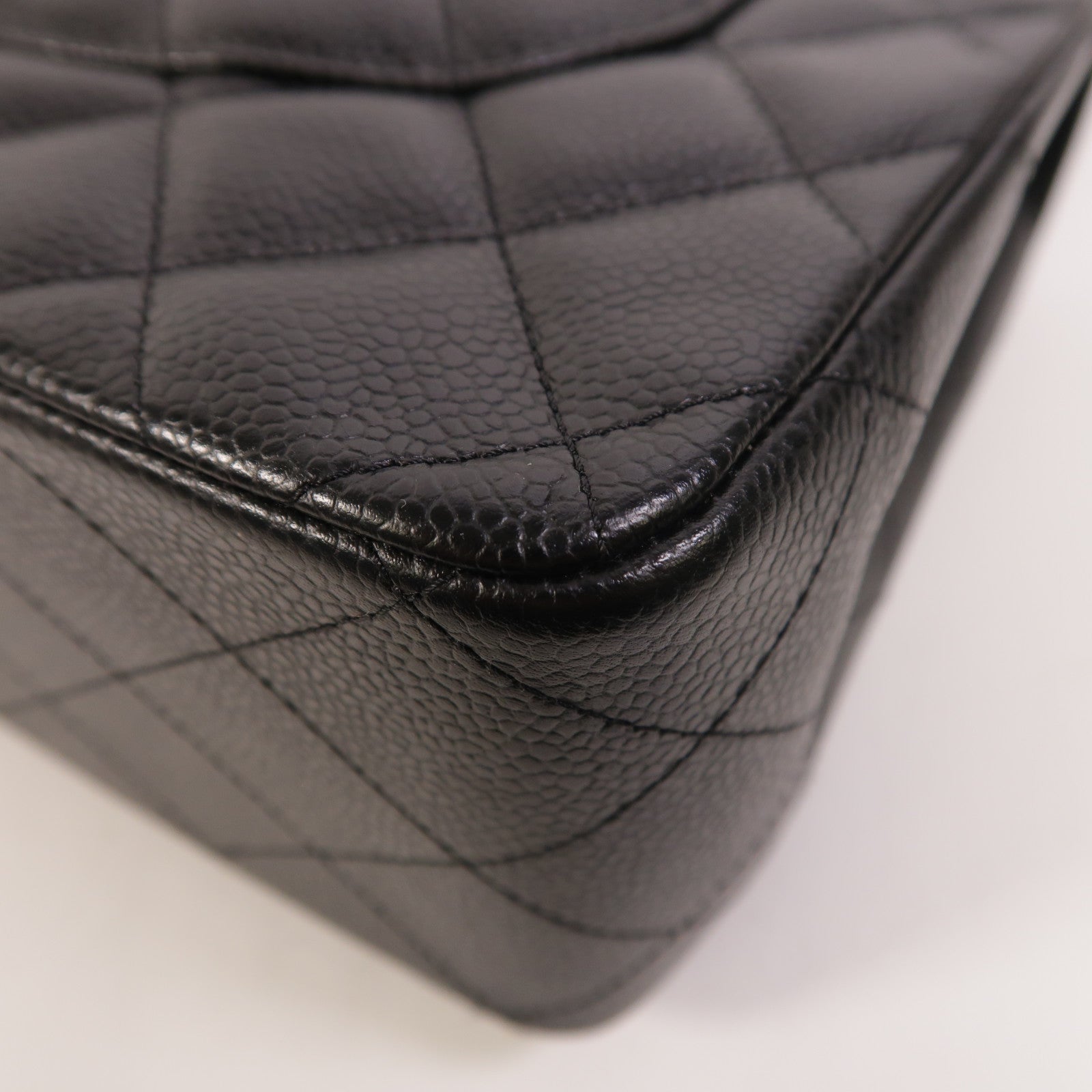 CHANEL 牛皮皮革Large Classic銀扣鏈帶肩背袋