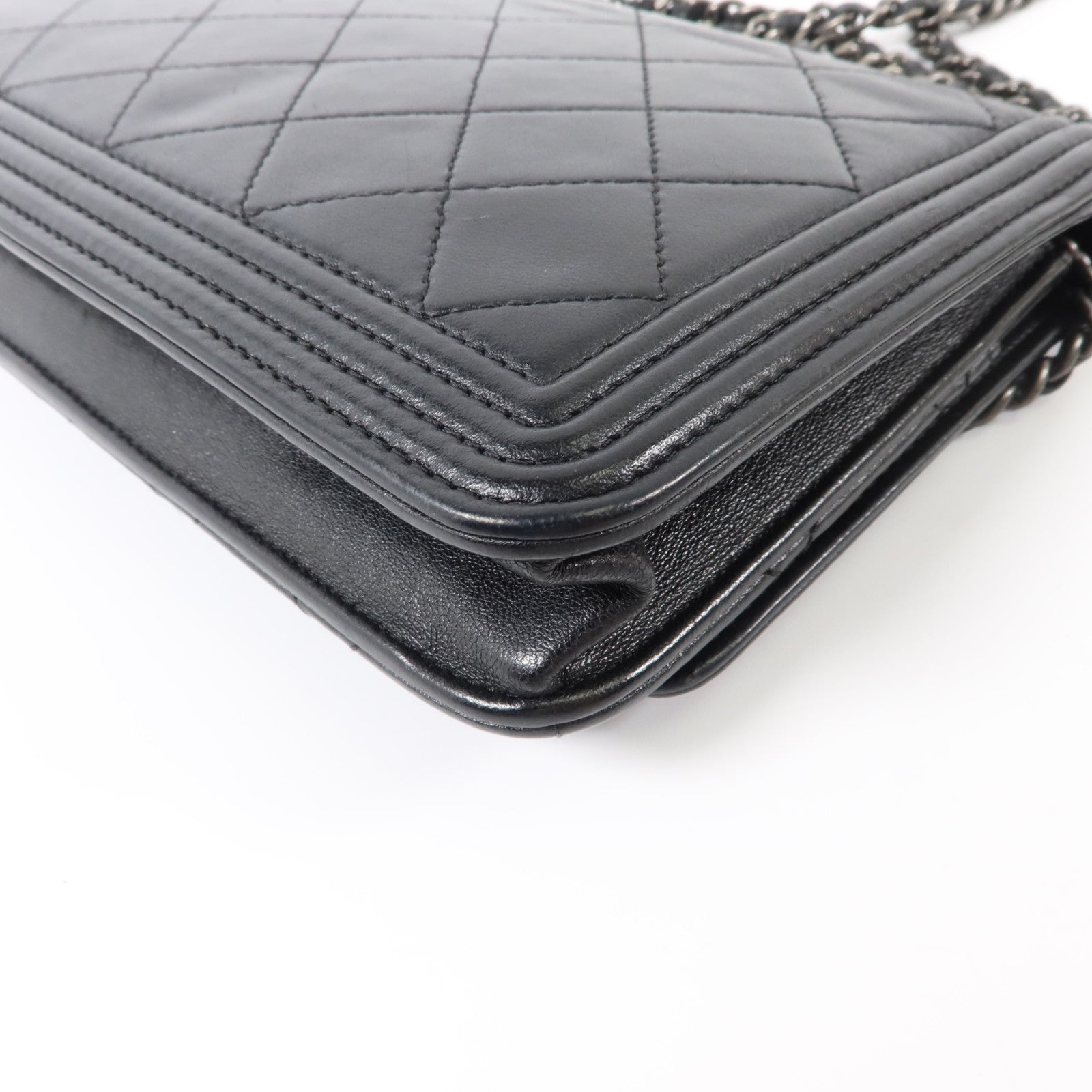 CHANEL 羊皮皮革Boy Chanel Wallet on Chain銀扣鏈帶肩背袋