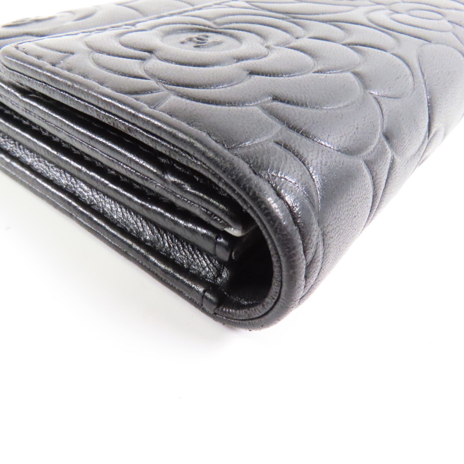CHANEL 羊皮皮革銀扣Long Wallet長錢包