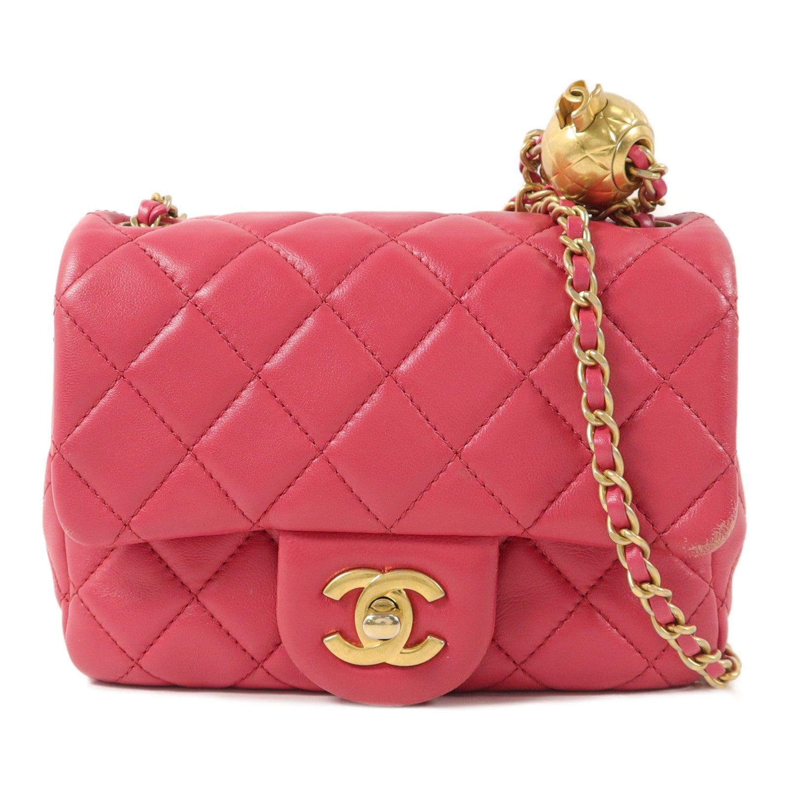 CHANEL 羊皮皮革Mini Classic 17鏈帶肩背袋