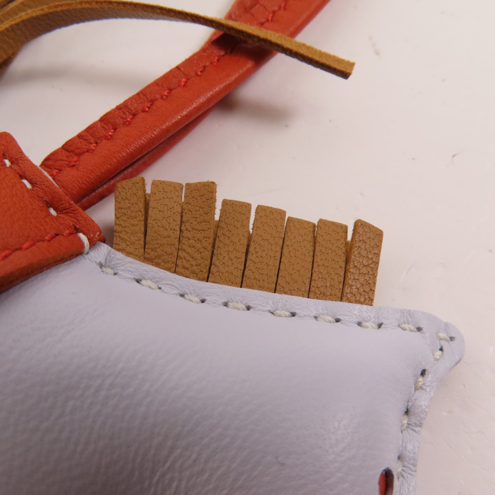 HERMES Milo皮革Rodeo PM Charm掛飾Bleu Brume