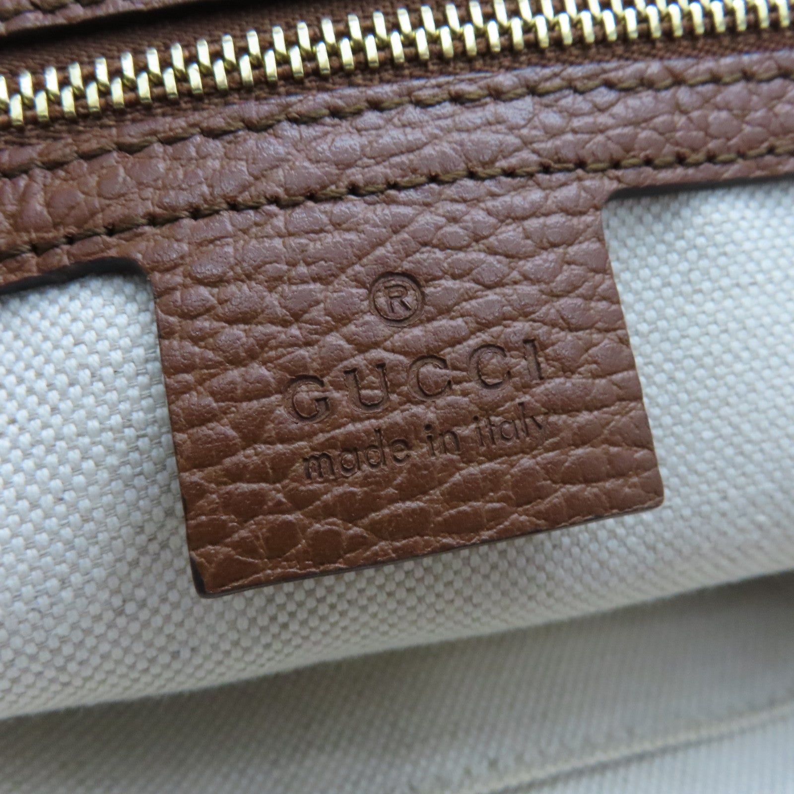 GUCCI 帆布/牛皮皮革Shoulder Tote金扣手挽袋/肩背袋藍色