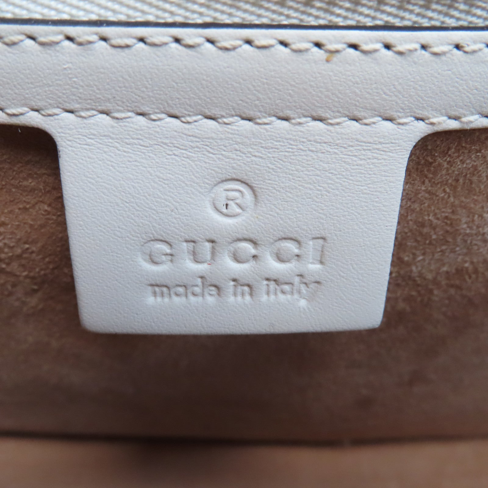 GUCCI 牛皮皮革Sylvie金扣肩背袋白色