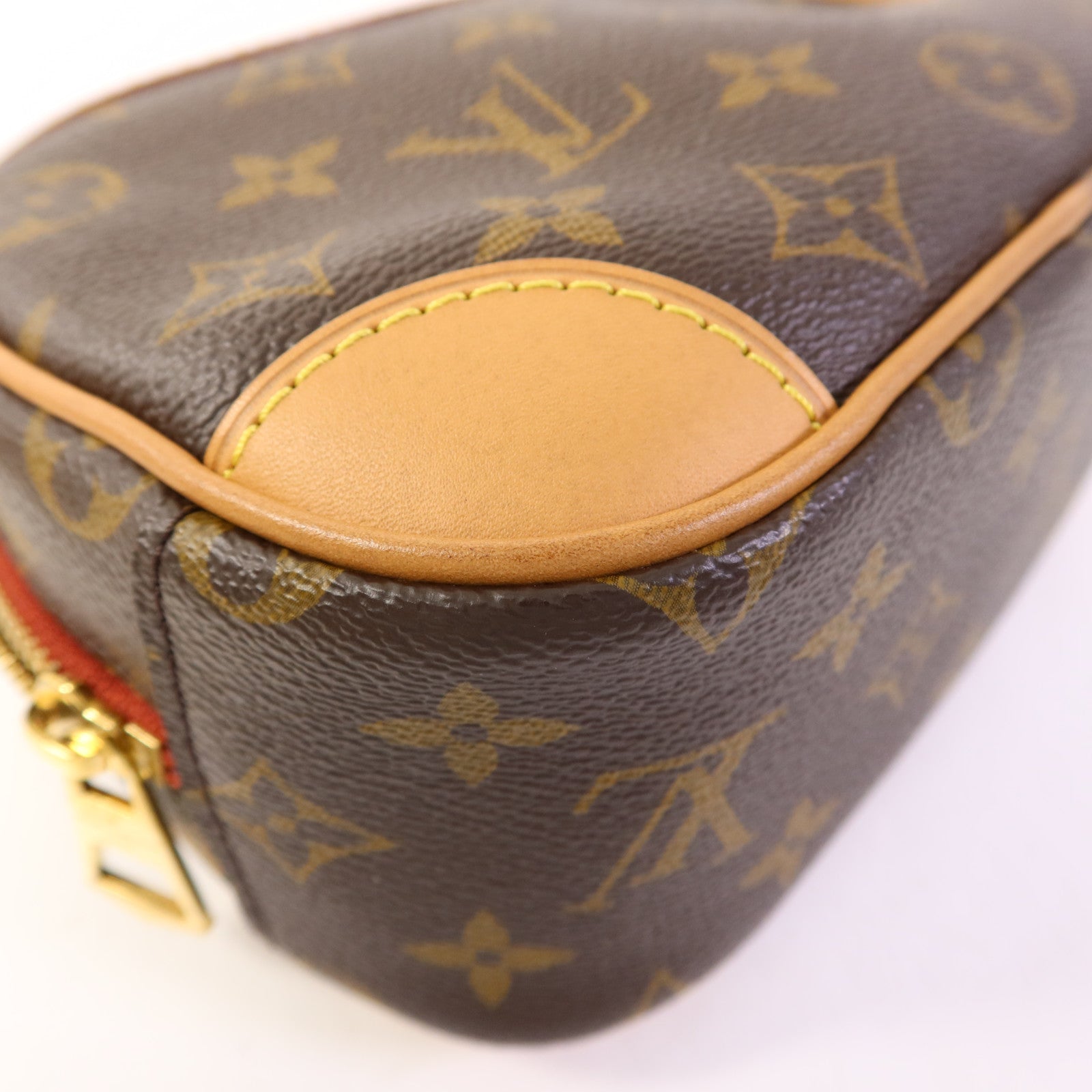 LOUIS VUITTON Monogram Deauville Mini金扣肩背袋棕色