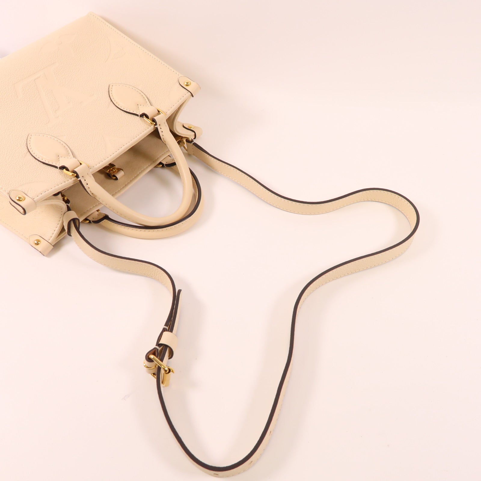 LOUIS VUITTON Monogram Empreinte On The Go PM金扣手挽肩背兩用袋