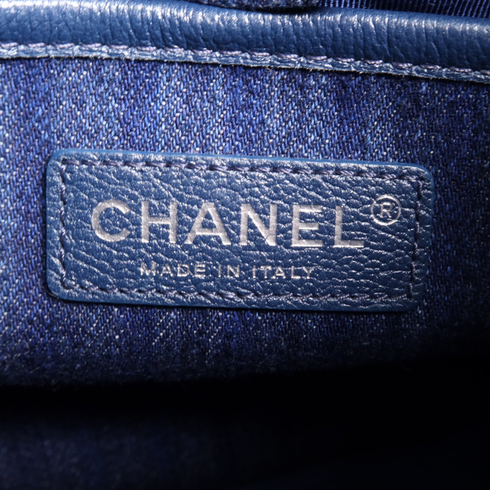CHANEL 帆布Chain Shoulder銀扣鏈帶肩背袋