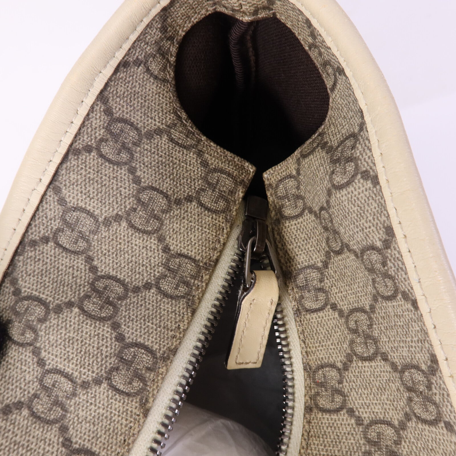GUCCI 塗層帆布/牛皮皮革Tote Bag銀扣手挽袋