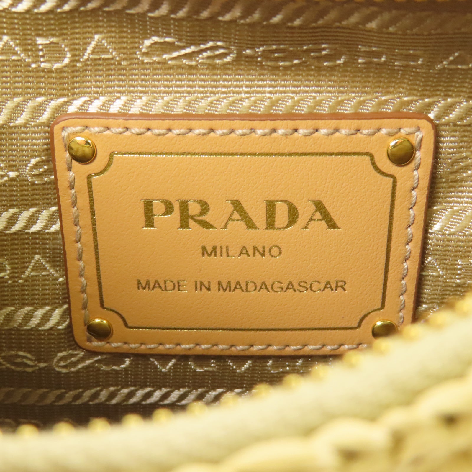 PRADA GHW Re-edition Crochet Mini Bag 2 Way Shoulder Bag 1BC204 Raffia Yellow