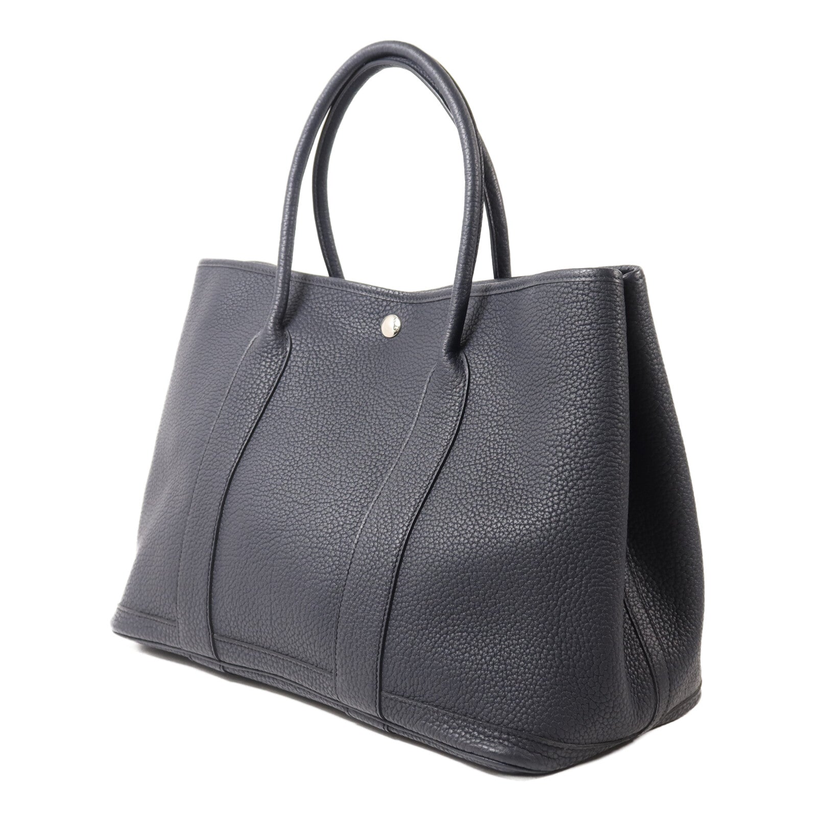 HERMES Negonda皮革Garden Party 36銀扣手挽袋Bleu Indigo