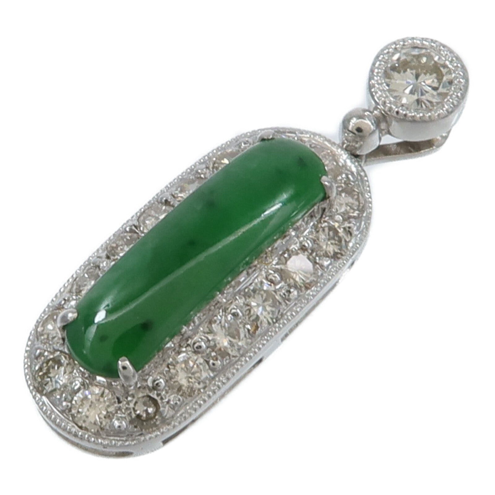 JEWELRY 18K白金Jade Pendant翡翠吊墜