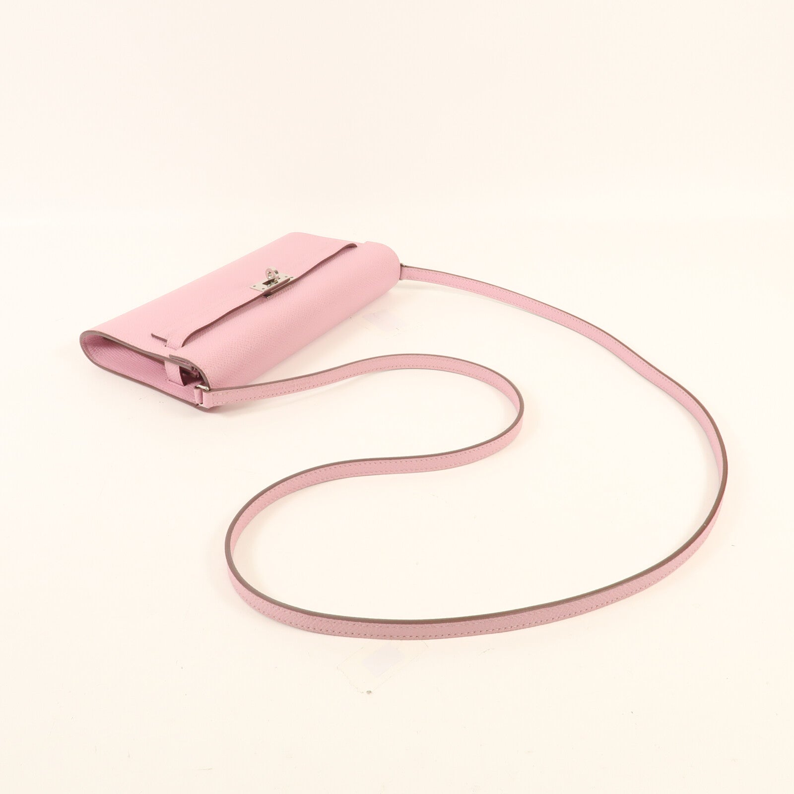 HERMES 【激減優惠】Epsom皮革Kelly To Go銀扣肩背袋Mauve Sylvestre