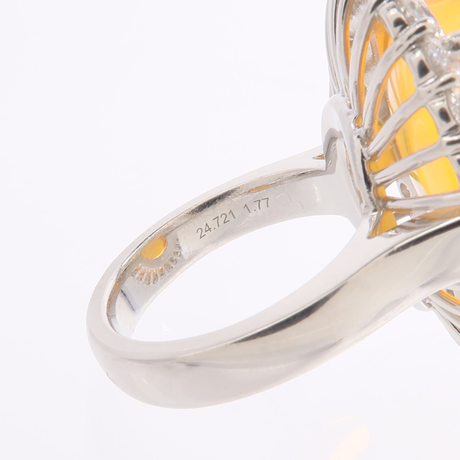JEWELRY 【激減優惠】PT900鉑金Fire Opal Diamond Ring蛋白石/鑽石戒指