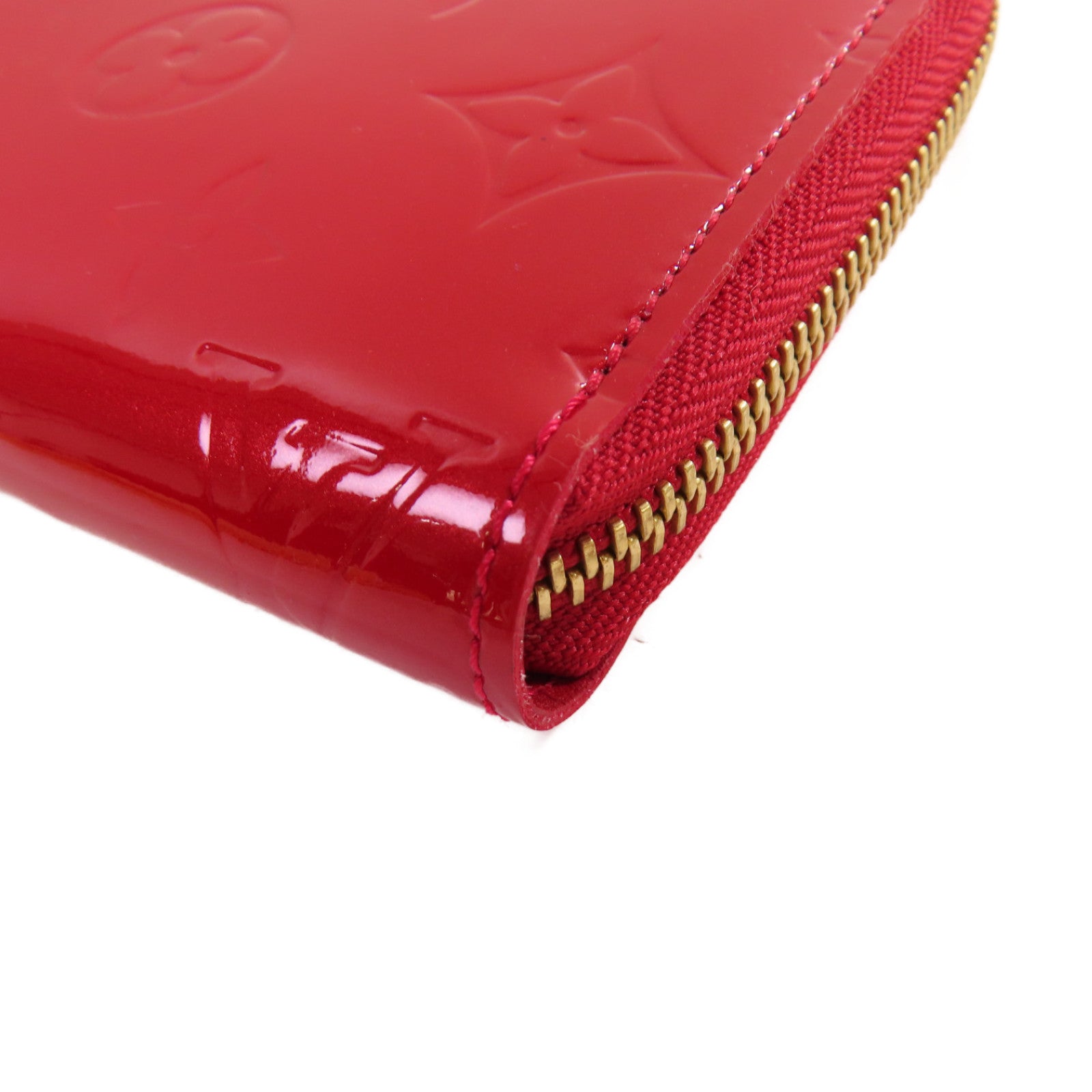 LOUIS VUITTON Monogram Vernis Zippy Long Wallet金扣拉鏈長錢包紅色