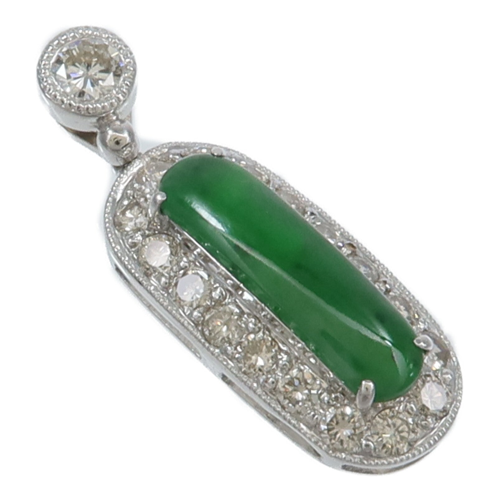 JEWELRY 18K白金Jade Pendant翡翠吊墜