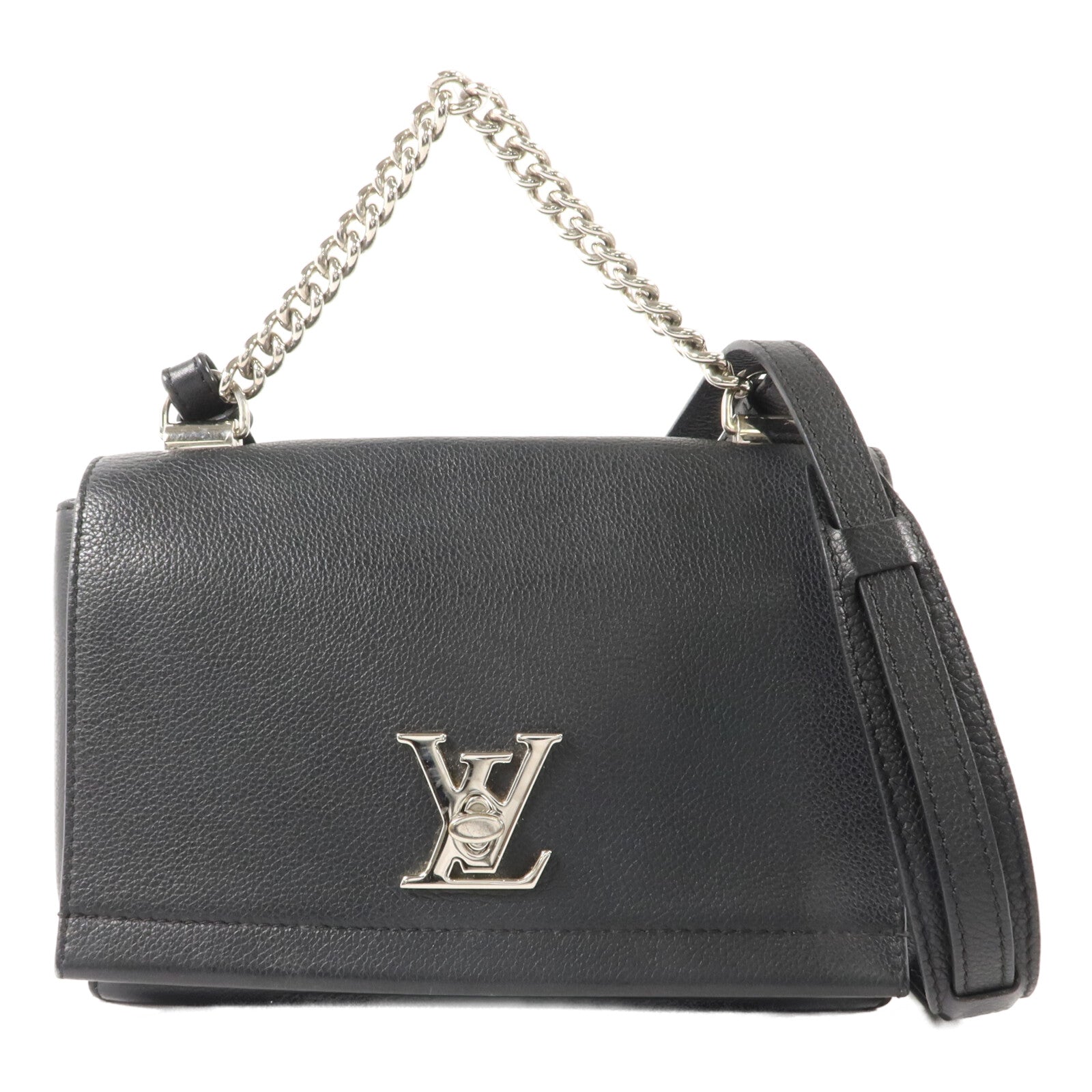 LOUIS VUITTON 牛皮皮革Lockme II BB銀扣手挽肩背兩用袋