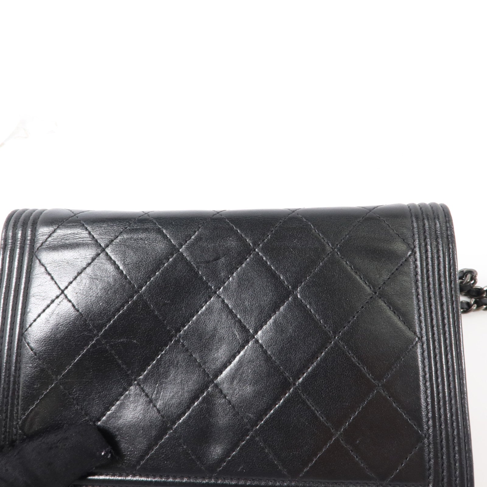 CHANEL 羊皮皮革Boy Chanel Wallet on Chain銀扣鏈帶肩背袋