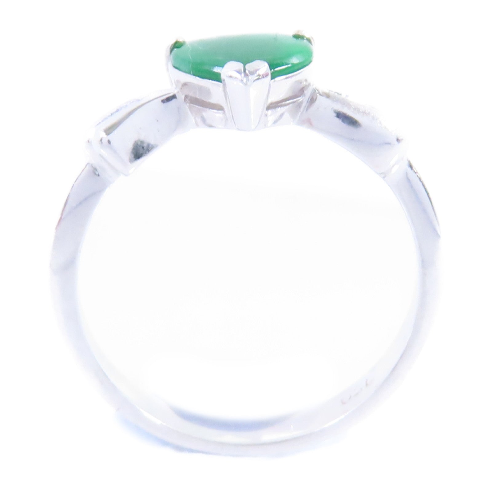 JEWELRY 18K白金/翡翠Jade Ring戒指US#5.5