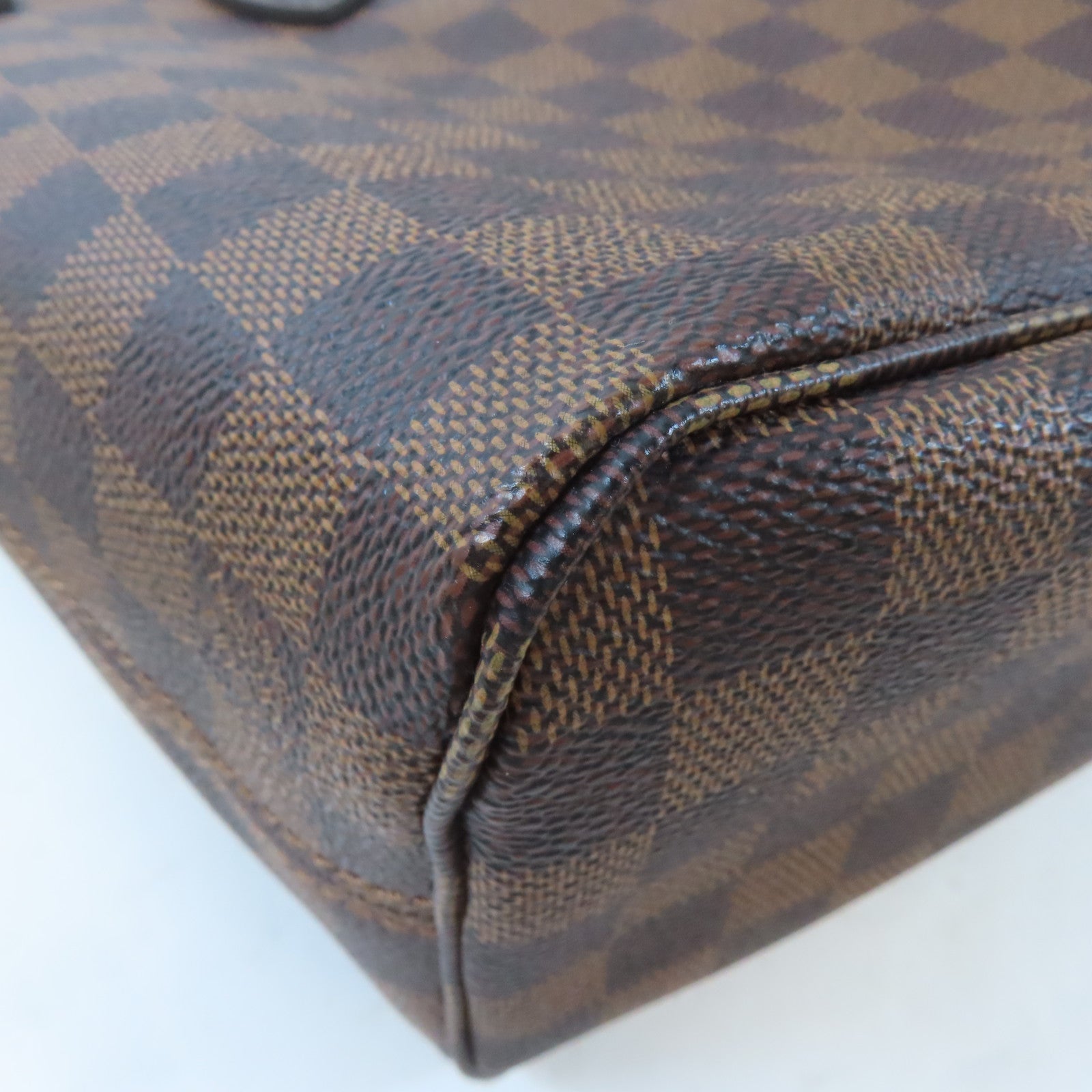 LOUIS VUITTON Damier NeverFull PM金扣肩背袋棕色