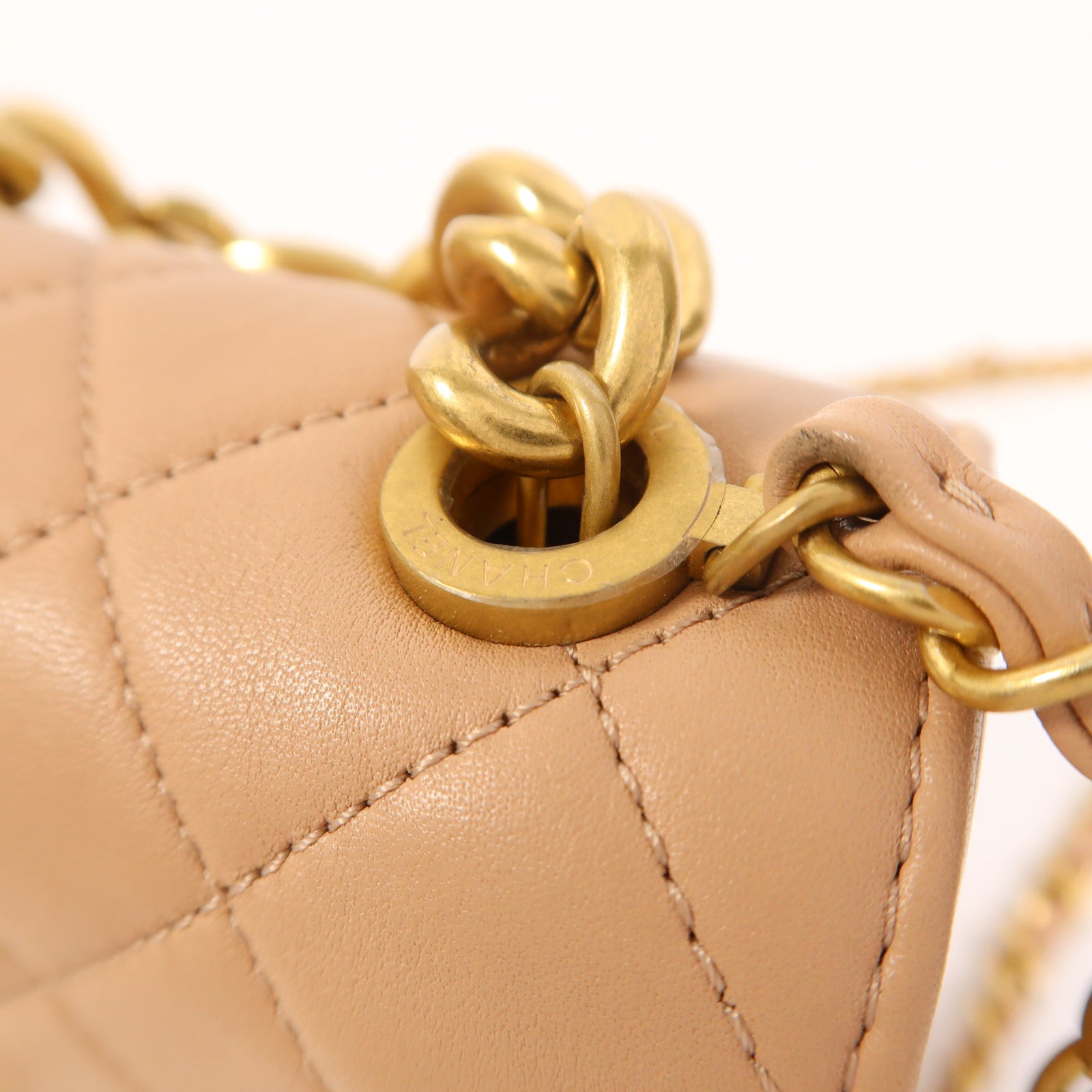 CHANEL 牛皮皮革2 Way Shoulder Bag金扣手挽肩背兩用袋