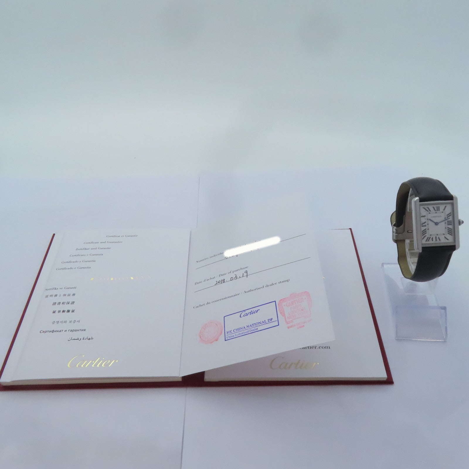 CARTIER Tank Solo LM不鏽鋼手錶石英機芯白色