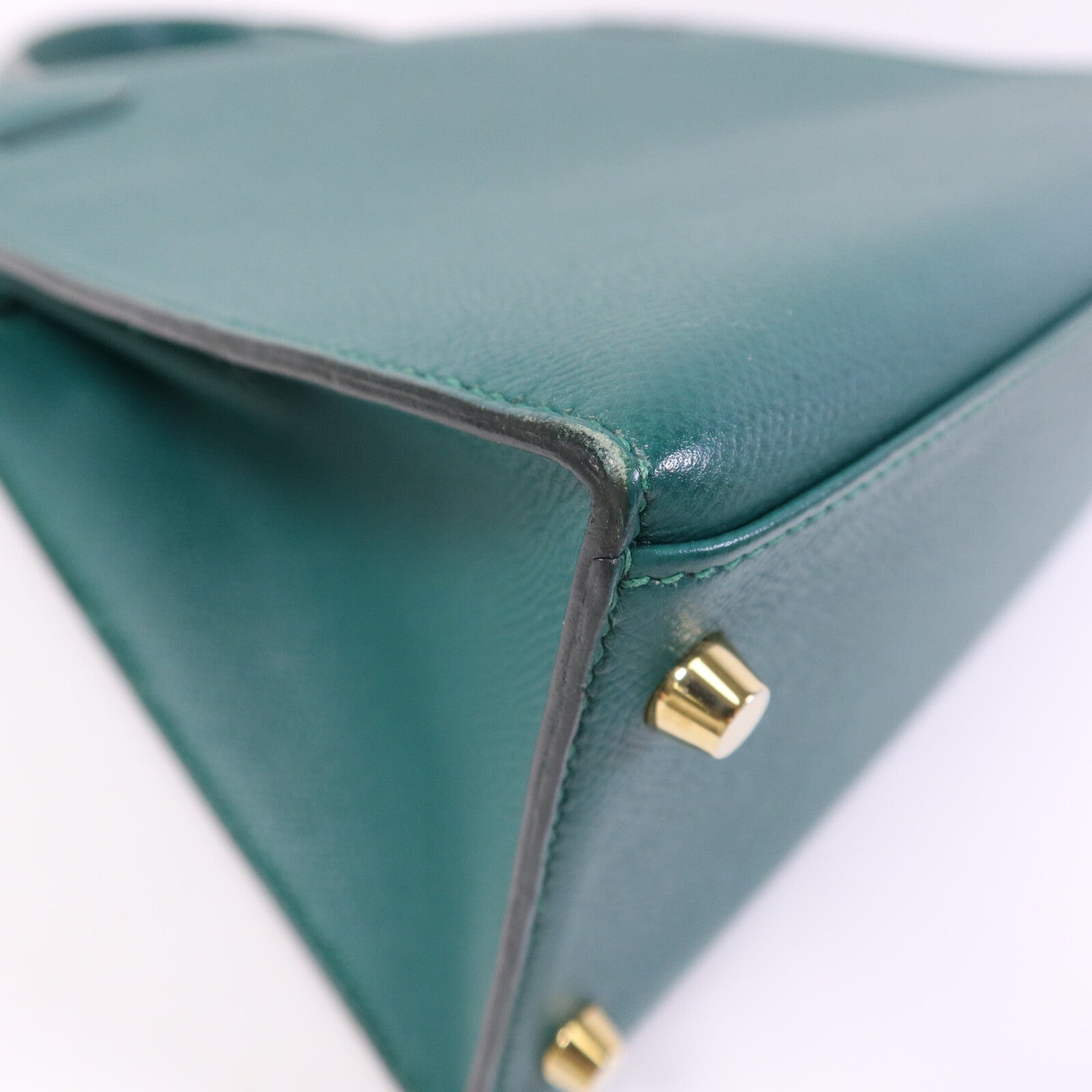 HERMES Epsom皮革Kelly 28金扣手挽肩背兩用袋Malachite