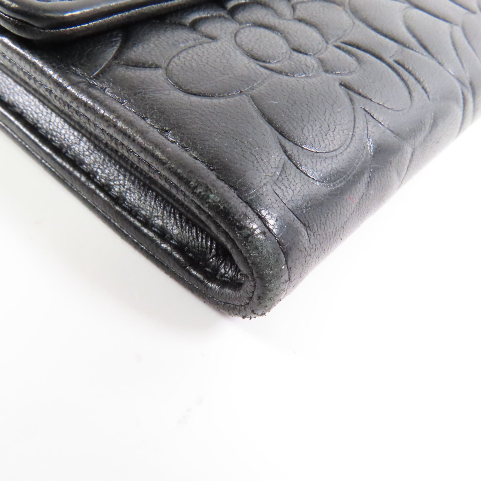 CHANEL 羊皮皮革銀扣Long Wallet長錢包