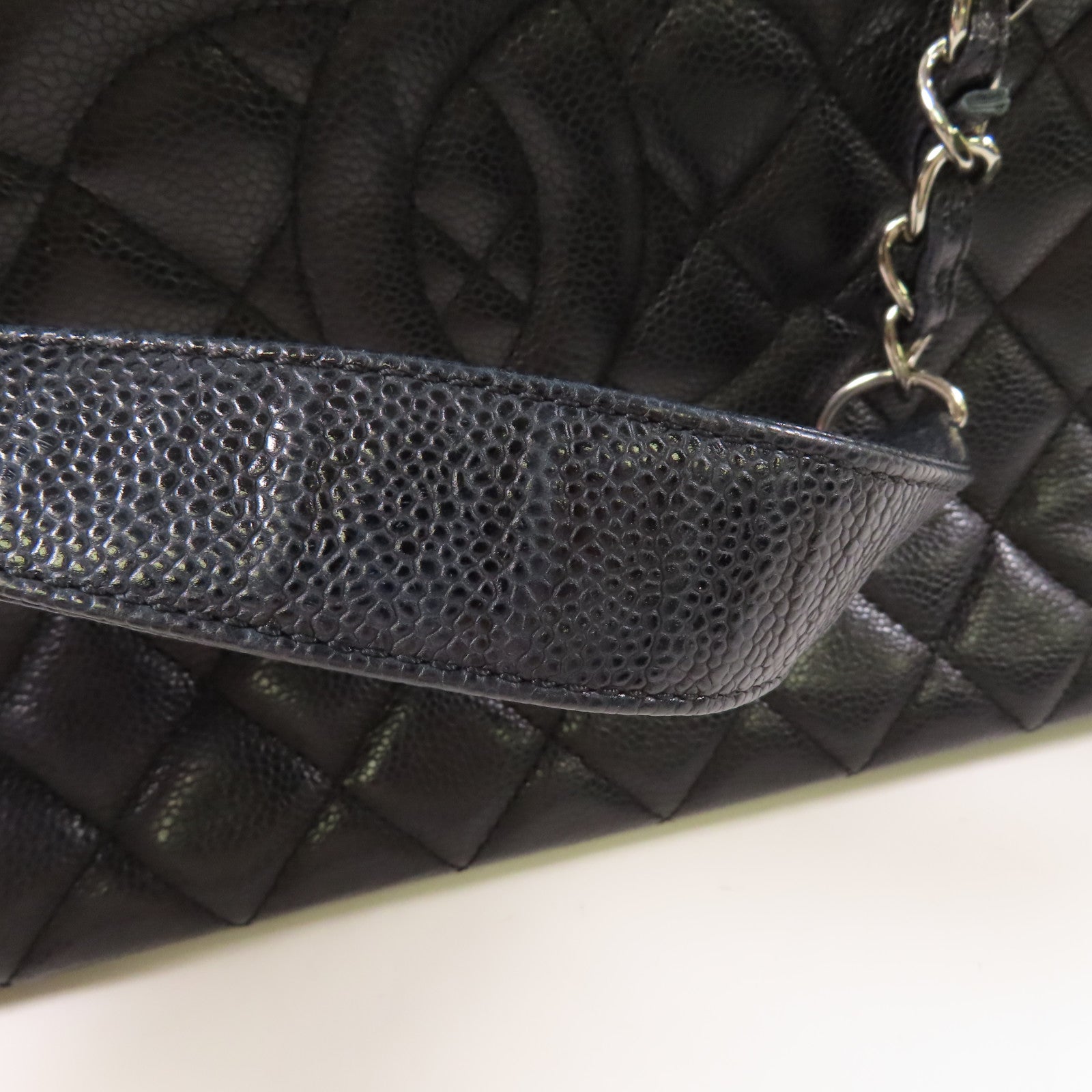 CHANEL 牛皮皮革GST Grand Shopping Tote Bag銀扣鏈帶肩背袋/手挽袋