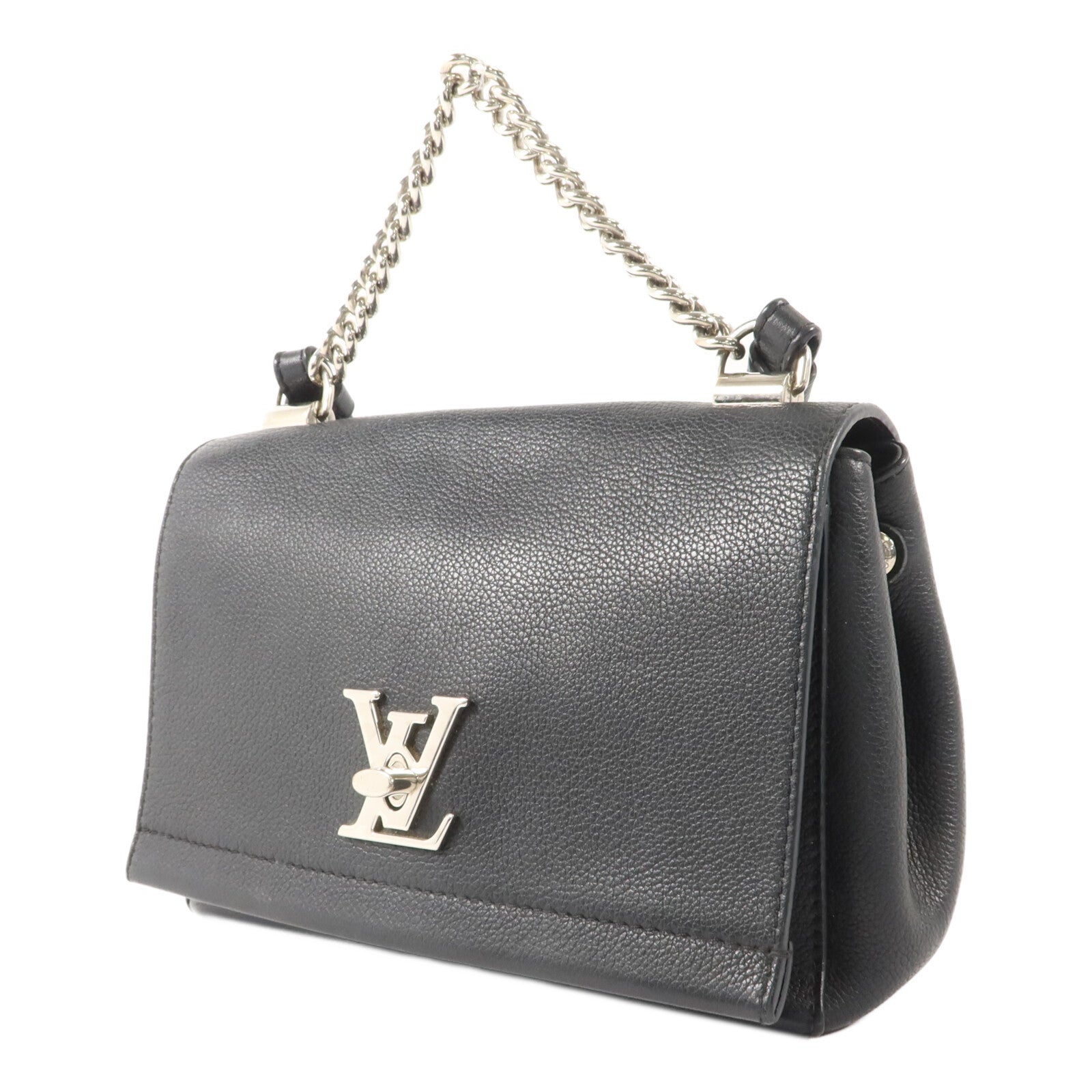 LOUIS VUITTON 牛皮皮革Lockme II BB銀扣手挽肩背兩用袋