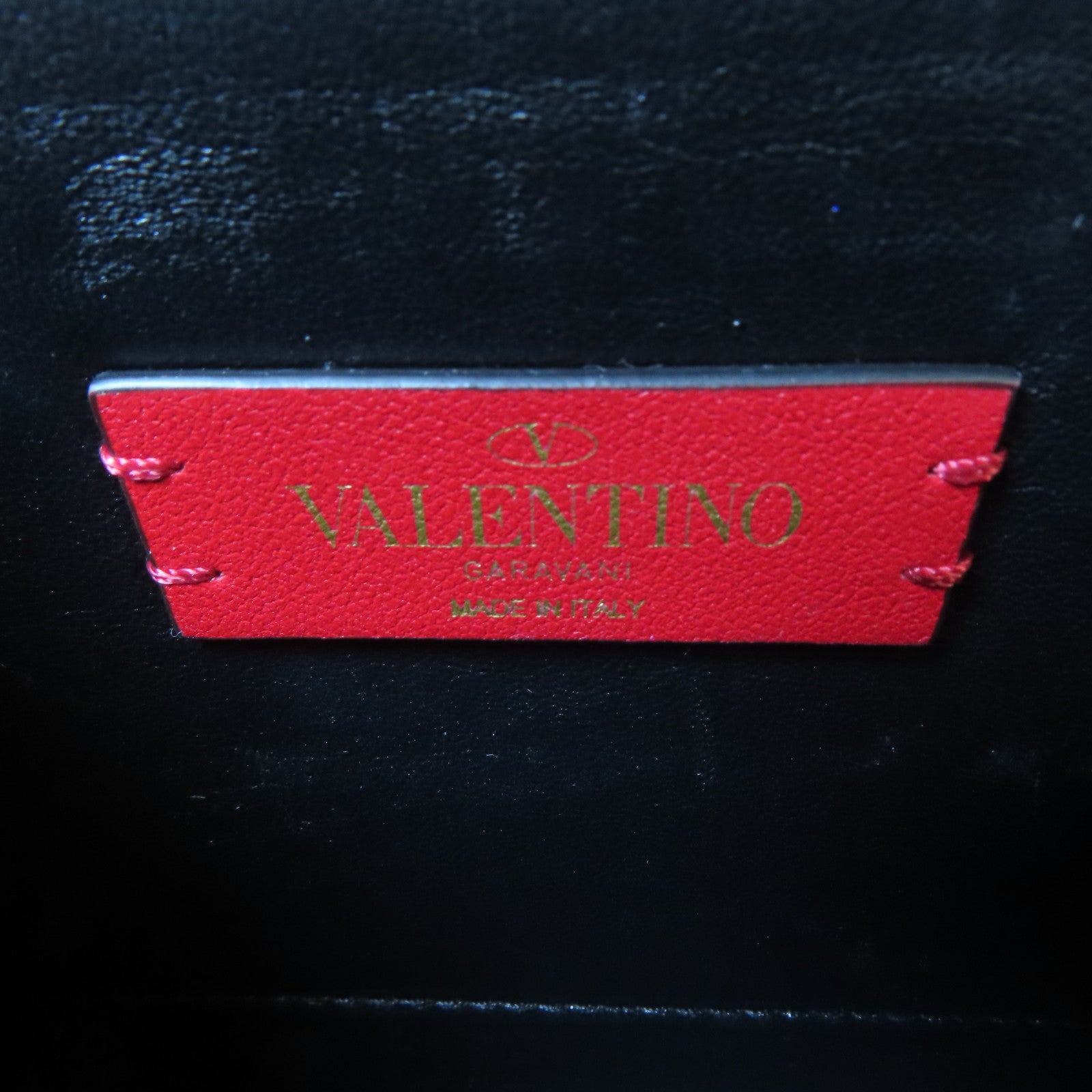 Valentino 【激減優惠】牛皮皮革Shoulder Bag金扣肩背袋杏色/深紅色