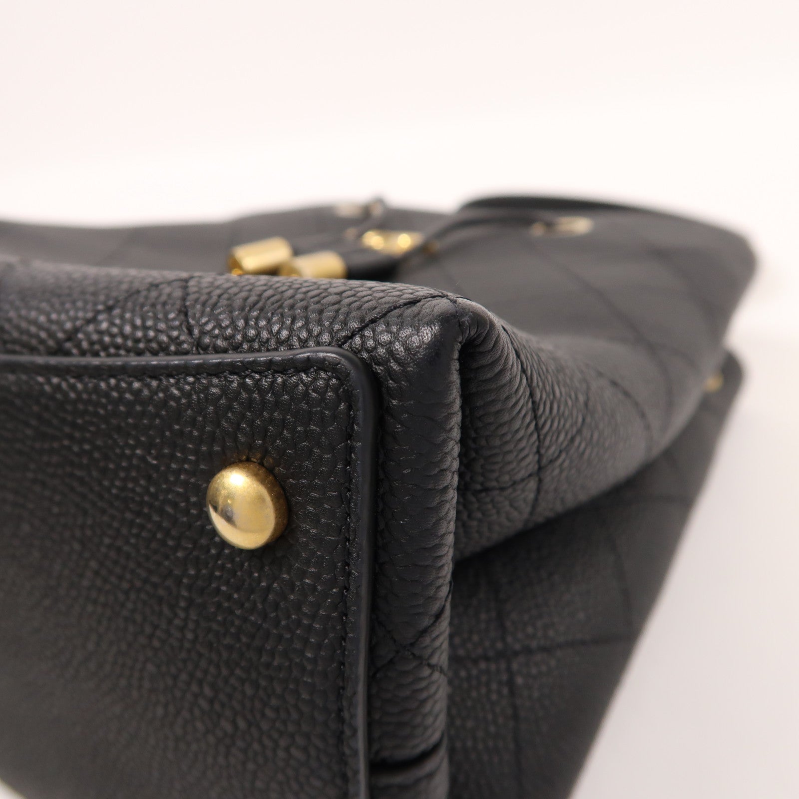 CHANEL 牛皮皮革Bucket Bag金扣手挽肩背兩用袋