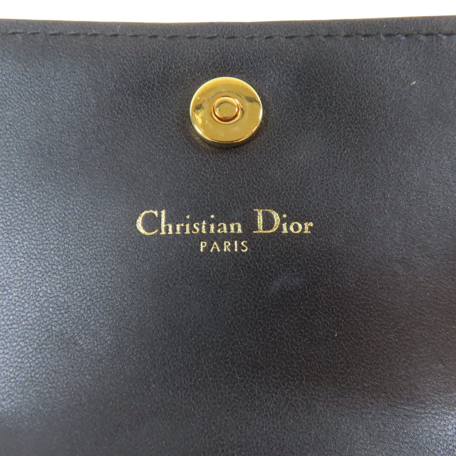 Dior 牛皮皮革Card Case金扣卡片套黑色