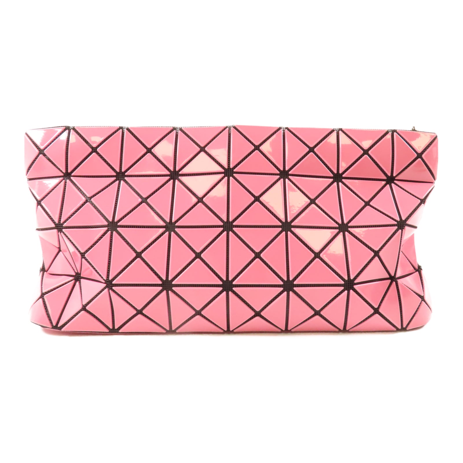 ISSEY MIYAKE 塗層帆布Shoulder Bag銀扣鏈帶肩背袋粉紅色