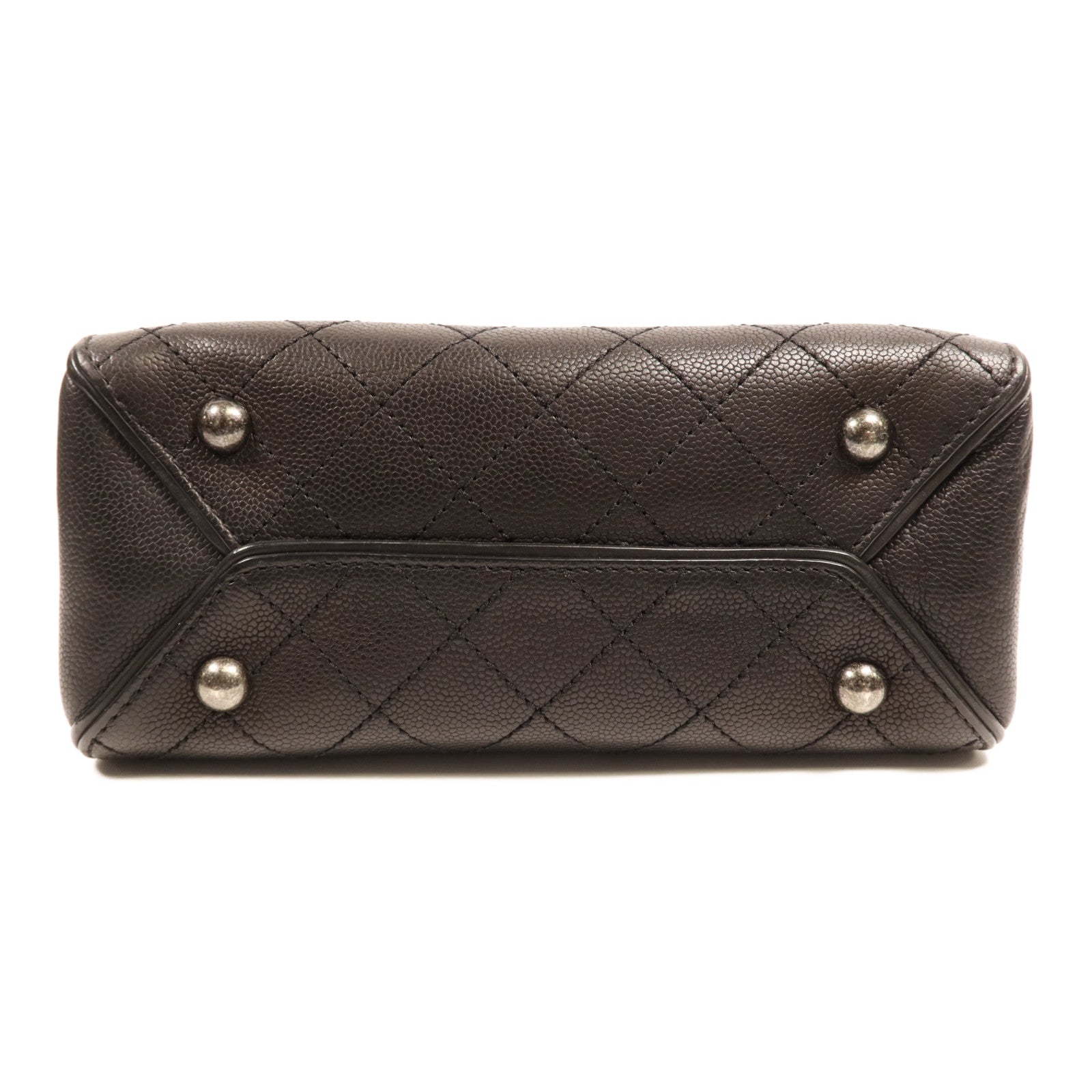 CHANEL 【激減優惠】牛皮皮革2 Way Shoulder Bag銀扣鏈帶手挽肩背兩用袋