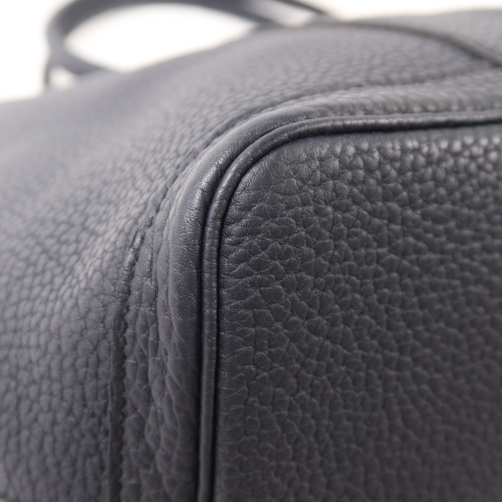 HERMES Negonda皮革Garden Party 36銀扣手挽袋Bleu Indigo