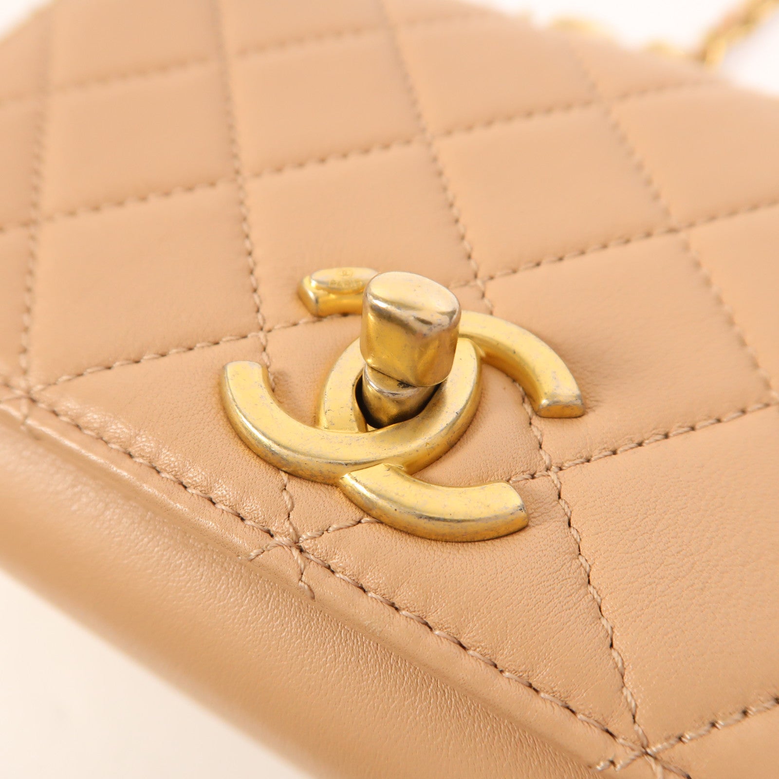CHANEL 牛皮皮革2 Way Shoulder Bag金扣手挽肩背兩用袋