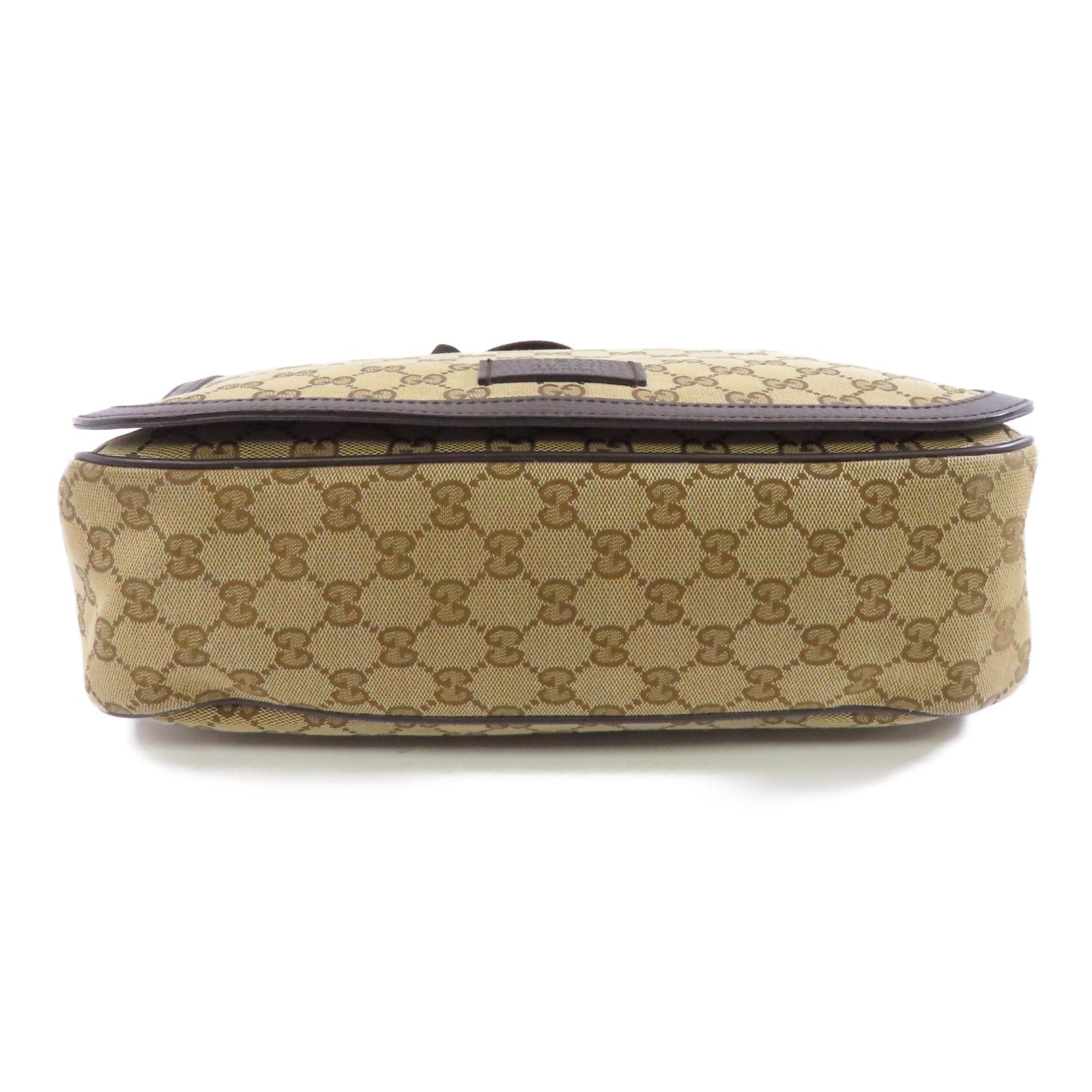 GUCCI 【激減優惠】帆布Messenger Bag銀扣肩背袋棕色