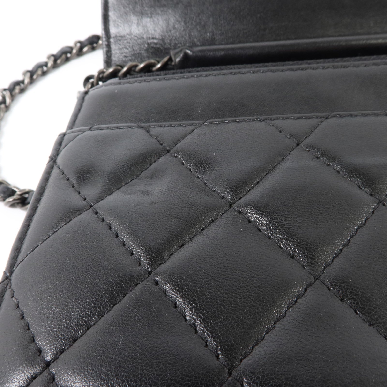CHANEL 羊皮皮革Boy Chanel Wallet on Chain銀扣鏈帶肩背袋