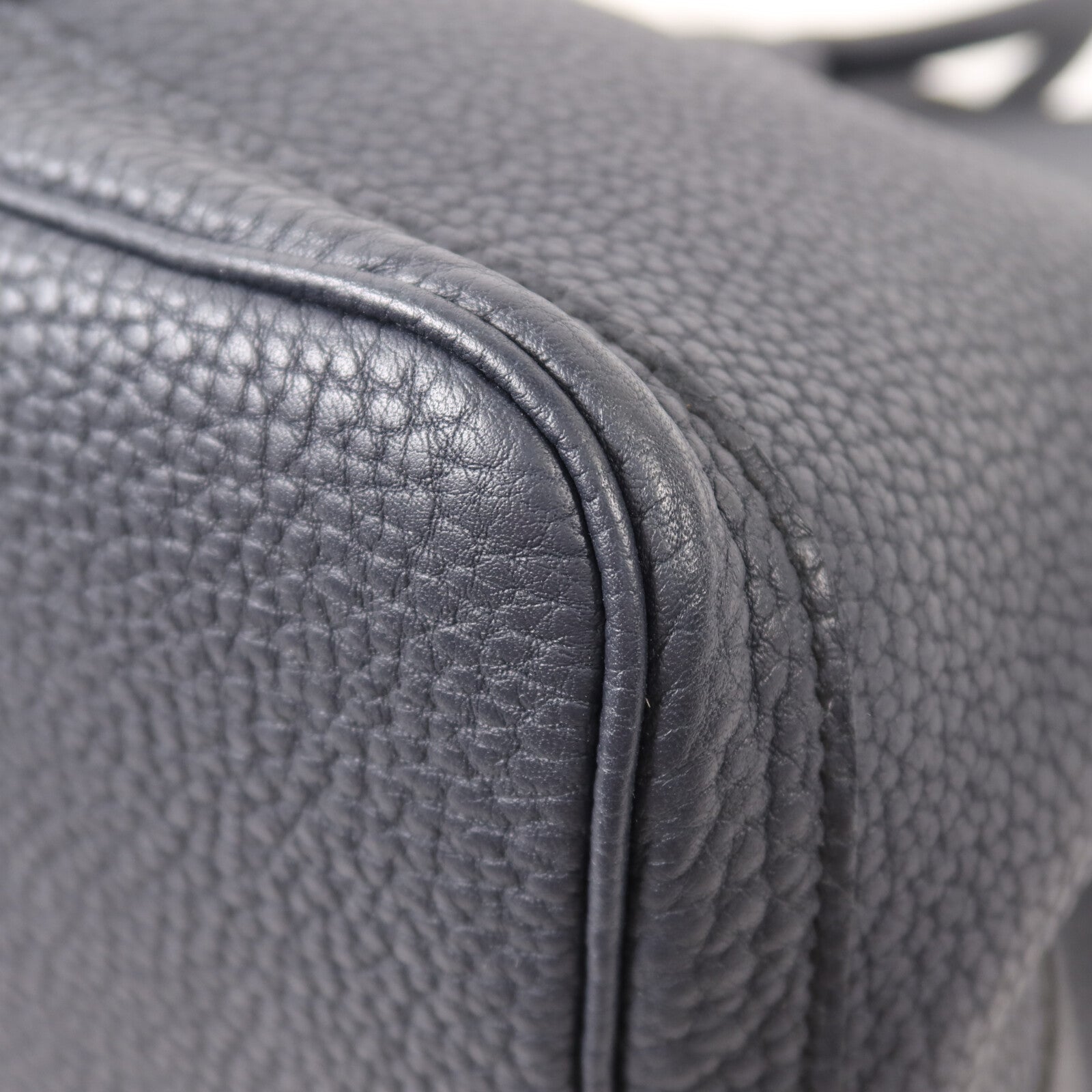 HERMES Negonda皮革Garden Party 36銀扣手挽袋Bleu Indigo
