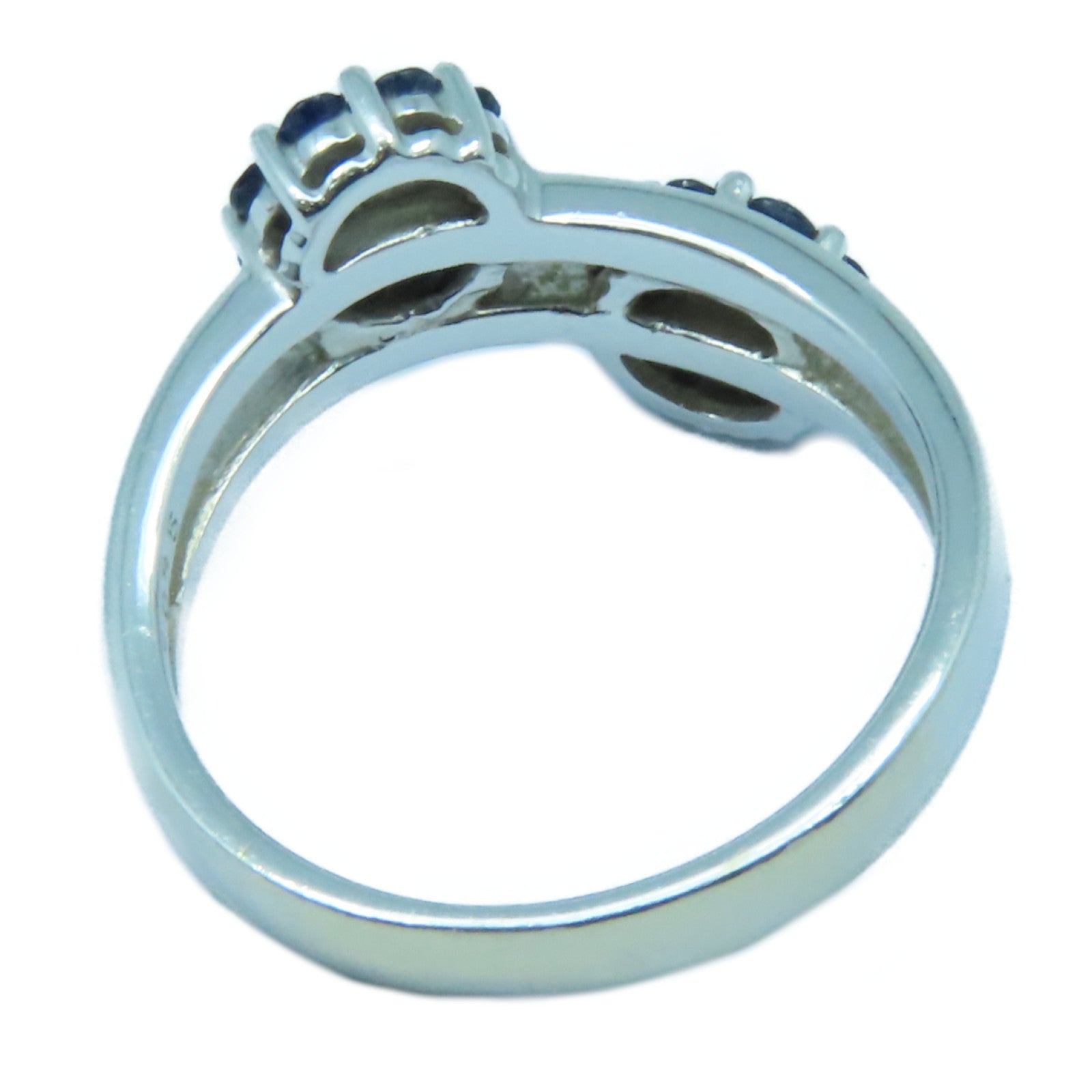 JEWELRY 【激減優惠】18K白金Sapphire Ring藍寶石戒指銀色/藍色US#6